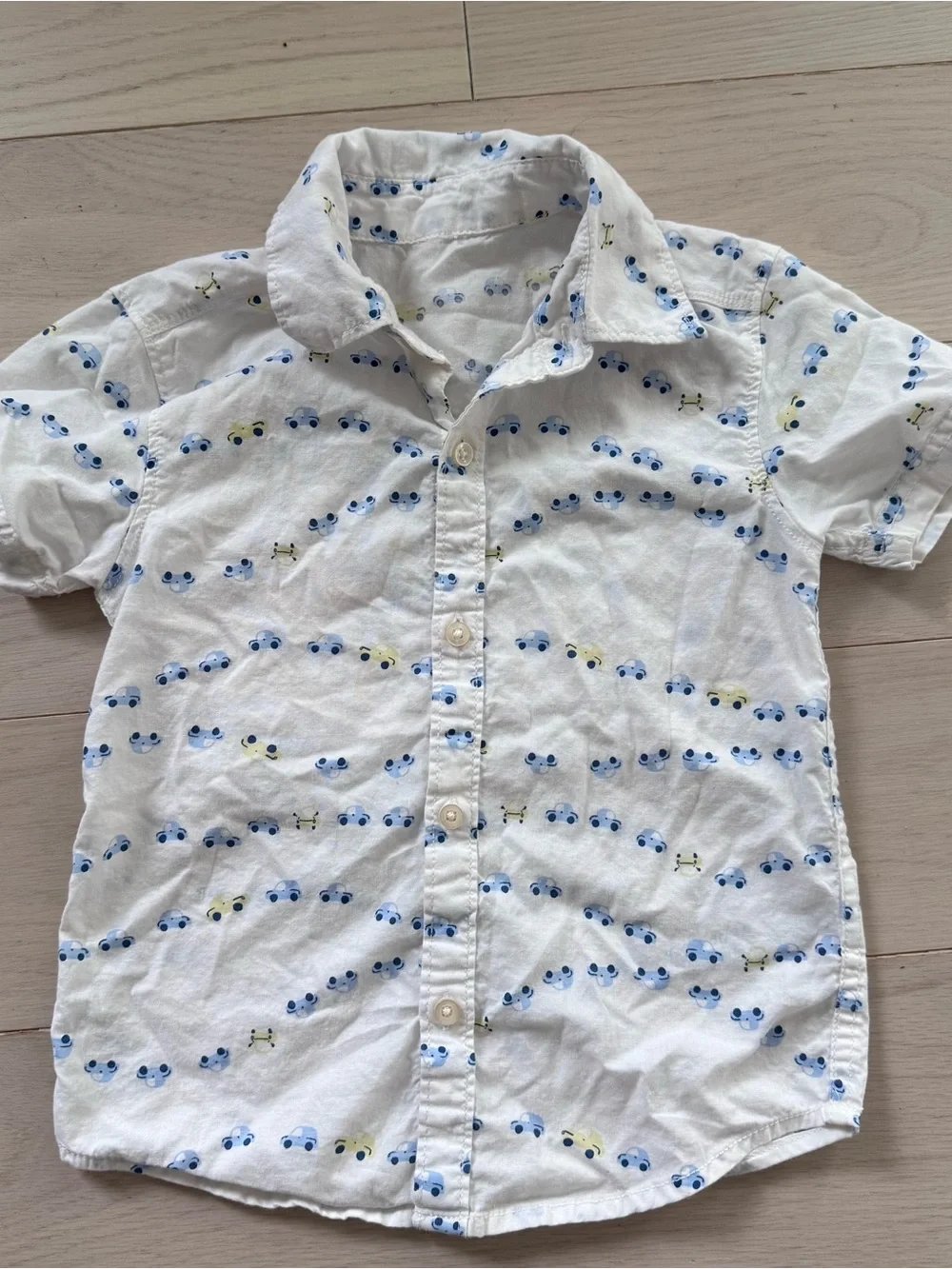 Carters White Short-Sleeve Button-Down Shirt 3T